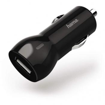 Cargador de Auto Hama 00183259 - Cargador Rápido USB-A 5V, Negro, Encendedor de Cigarrillos
