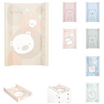 Cambiador suave de PVC 70x50cm My Teddy, borde elevado, funda impermeable, color: beige