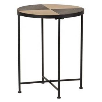 Adda Home Mesa Auxiliar Metal Dorado 40x40x50 Cm - Alta Calidad, Negro/Dorado