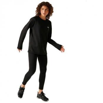Regatta Women's Knitted Thermal Baselayer Set Black, Size: 20