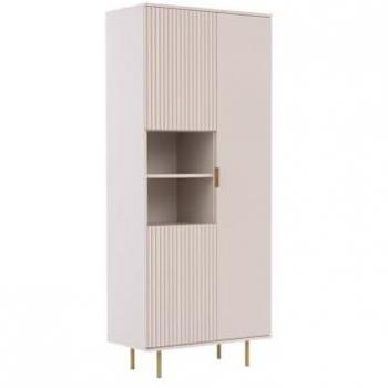 Estantería Providence U104, Cachemira, Con puertas cerrables, Aglomerado laminado y MDF, 190 x 80 x 41 cm