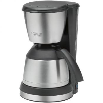 Bomann KA 1370 CB - Cafetera de goteo con jarra termo, capacidad 8 - 10 tazas, 1 l, 800 W, color negro y plata