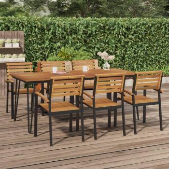 Acacia Solid Wood Garden Table with Hairpin Legs 200x90x75 cm