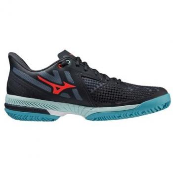 Zapatillas de tenis Mizuno Wave Exceed Tour 5 CC para hombres - Azul oscuro, turquesa