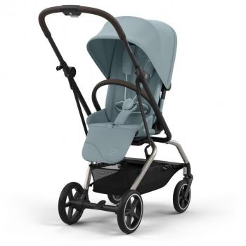 Cybex Gold Silla de Paseo Eezy S Twist+2 con Telaio Taupe y Parapioggia Stormy Blue