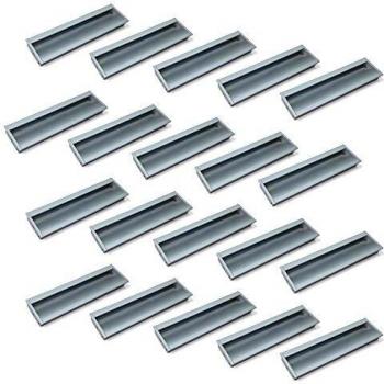 Emuca 9163062 Tirador encastrado para mueble, 190x45mm, aluminio, anodizado mate, Set de 20