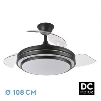 Ventilador DC Ibe Negro LED 3 Temperaturas con Control Remoto