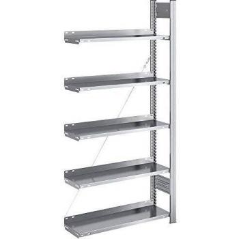 Estantería modular de acero galvanizado, 1750x760x335mm, 5 estantes, unidireccional