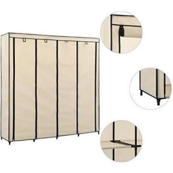 SengentoStyle Kledingkast met 4 vakken 175x45x170 cm crème
