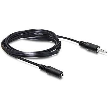 Equip 84002 - Cable audio mini, Jack 3.5 mm, macho-hembra, Negro, 3 m