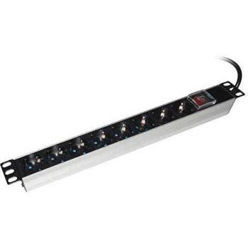 Multipresa Rack 19 8 Schuko con Interruptor 16A