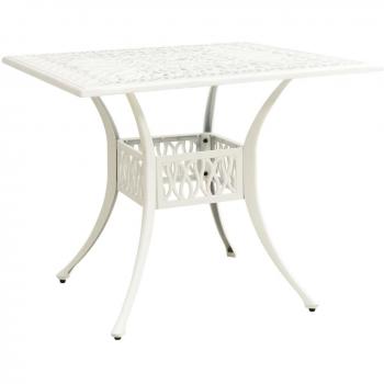 vidaXL Garden Table White 90x90x73 cm Cast Aluminium
