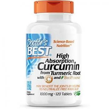 Doctor's Best 1000mg Curcumin C3 Complex with Bioperine 120 Tablets