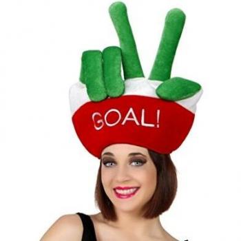 Atosa-24509 Atosa-24509-Gorro Victoria Dedos Italia Goal-Mundial De Fútbol Y Deportes, Color Verde y Rojo