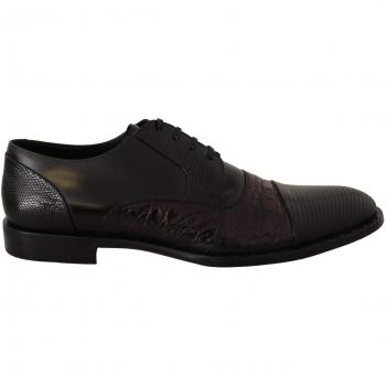 Dolce & Gabbana Black Leather Exotic Skins Formal Shoes - EU39/US6