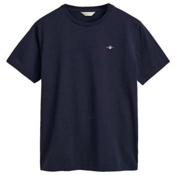 Camiseta de Manga Corta Gant Unisex para Niños con Logo Frontal, Azul Noche, 146-152 cm