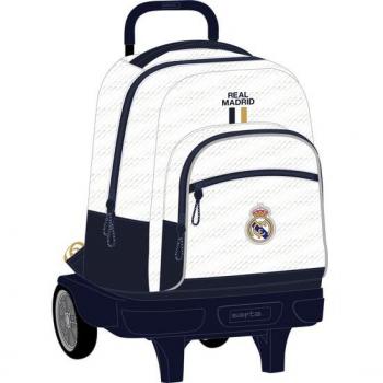 Mochila Grande con Ruedas Compact Evolution Extraíble Real Madrid Primera Equipación 23/24 - Safta