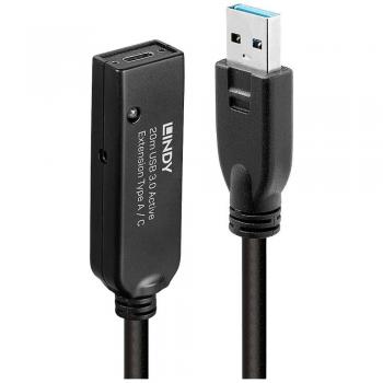 Lindy 20m USB 3.0 Active Extension Cable Type A to C (USB 3.2 Gen 1)