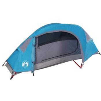 Tienda de campaña iglú para 1 persona impermeable en color azul, naranja y verde