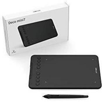 XP-PEN DECO MINI 7 V2 Graphic Tablet Black, 5080 LPI, 177.8 x 111.1 mm, USB, 7 x 4.3 Inch, Digital Drawing Tablet, 8 Keys,