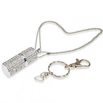 Pen Drive 64GB Memoria USB Linda Pendrive Barra de Lápiz Labial de Metal Estuche USB 2.0 Flash Drives Diamantes 64 GB Memorias Stick Externo Collar de Portátil Llavero Almacenamiento por Kepmem