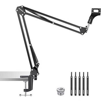 NEEWER Brazo de Micrófono,Soporte de Micrófono Boom Soporte de Tijera de Suspensión con Adaptador de Tornillo de 3/8 a 5/8 y Sujetacables Compatible con Blue Yeti Snowball Yeti X y Otros Micrófonos