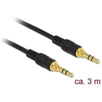 DeLock - Cable de audio (3,5 mm, 3 pines, 3 m), color negro
