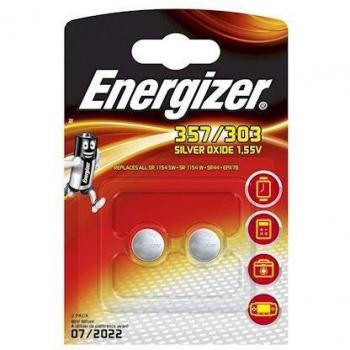 Pilas de botón Energizer 357/303, óxido de plata, 1.55 V, 150 mAh, paquete de 2 unidades