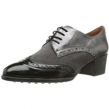 Hispanitas Baltimore - Zapatos de cordones, color Antique Negro / Crosta Humo /Caribu Old Acer, talla 37