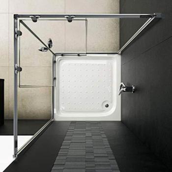 vidaXL Mampara de Ducha con Vidrio de Seguridad Baño Fregadero Fontanería Bricolaje Instalación Decoración Grifería Sanitario Bañera 90x80x180 cm