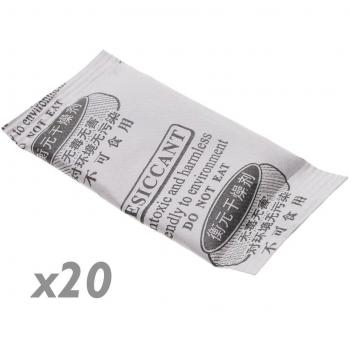 Cablematic - Bolsa desecante deshumidificadora de gel sílice silica 25x50mm 2g 20 pack