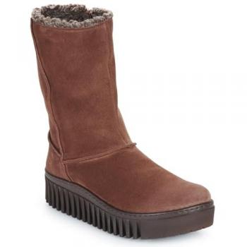 Botines de Piel para Mujer Art 1511 Brighton en Suede Chocolate, Talla 38, Plano y Casual