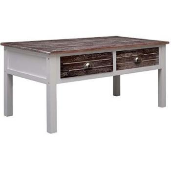 vidaXL Mesa de Centro Madera Mobiliario Decoración Hogar Interiores Moderna Elegante Práctica Versátil Duradera Robusta Resistente Marrón 100x50x45cm