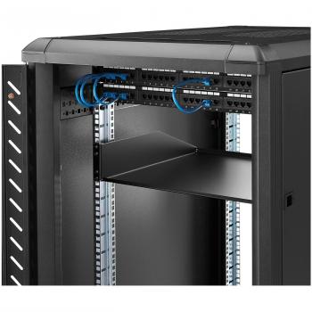 StarTech.com 2U Server Rack Shelf - Universal Rack Mount Cantilever Shelf for 19 Network Equipment Rack & Cabinet - Heavy Duty Steel Weight Capacity 125lb/56kg - 18 Deep Tray Black