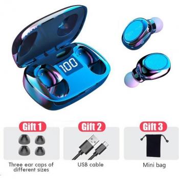 Auriculares TWS Bluetooth 5.1 Inalámbricos Estéreo 9D Deportivos Impermeables con Cancelación de Ruido y Doble Micrófono