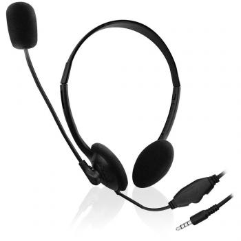 Ewent EW3567 Auriculares Diadema con Micrófono Conector de 3,5 mm Alámbrico Longitud Cable 1,8 mt Negro