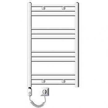 Calentador Eléctrico de Baño Curvado 600W 600 x 800 mm Blanco con Conexión Lateral y Barra de Calentamiento Ecd