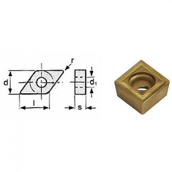 OPTIMUM 3441164 PLAQUITA HM-10/16 C/80 CCMT060204, 5 U - Placas de corte de carburo, dimensiones 10x16 mm, con un grosor de 80 micró