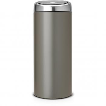 Brabantia Touch Bin - Cubo de basura de 30 litros, cubo interior de plástico extraíble, color platinum con tapa acero mate