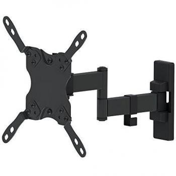 Manhattan 461405 universal flatpanel tv articulating wall mount double arm supports one 13 to 42 tv or monitor up to 20 kg 44 lbs black