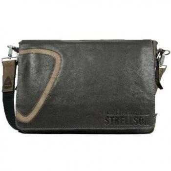 Strellson 02/11/01066 - Bolsa al hombro de cuero para hombre, color marrón, talla 30 x 33 x 9 cm
