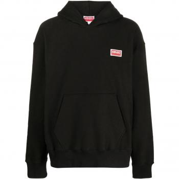 Kenzo Men's Logo Cotton Hoodie - Black, Size Large, FD65SW0704ME99J, Patched hoodie