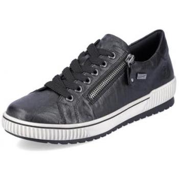 Zapatillas Remonte D0700 para mujer, negras, con cordones, tamaño 37, diseño casual y repelente al agua