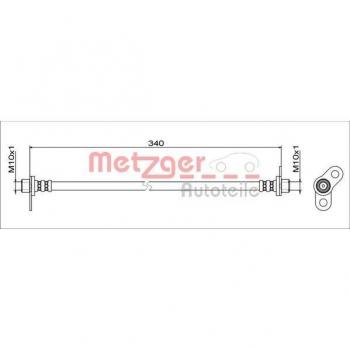 Latiguillo de freno trasero izquierdo METZGER 4111744 para Mitsubishi ASX, Eclipse y Outlander