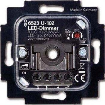 Busch-Jaeger 6523U-102 Rotary LED Dimmer Insert Flush Mounted 2-250VA