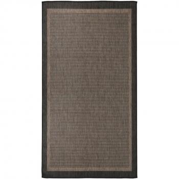 Alfombra de tejido plano al aire libre 80x150 cm marrón oscuro