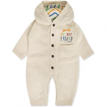Pelele de bebé niño tricot beige con capucha Tuc Tuc