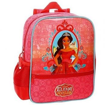 Disney Elena de Avalor Mochila Preescolar adaptable Rojo 23x28x10 cms Microfibra con frontal en PVC 6.44L