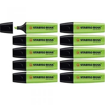 Marcador fluorescente STABILO BOSS Original - Caja con 10 unidades - Color verde