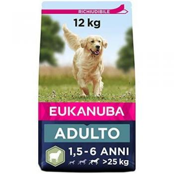 Eukanuba Alimento seco para perros adultos de razas grandes, rico en cordero y arroz, 12 kg